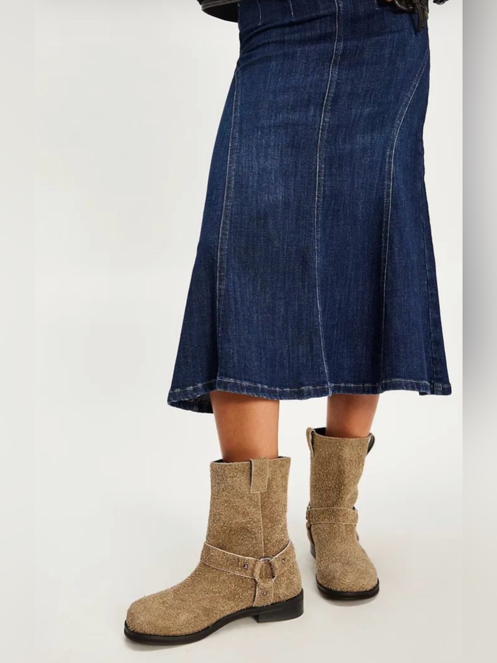 FREE PEOPLE FP Collection - Londyn Hairy Suede Boots NEW Size 8